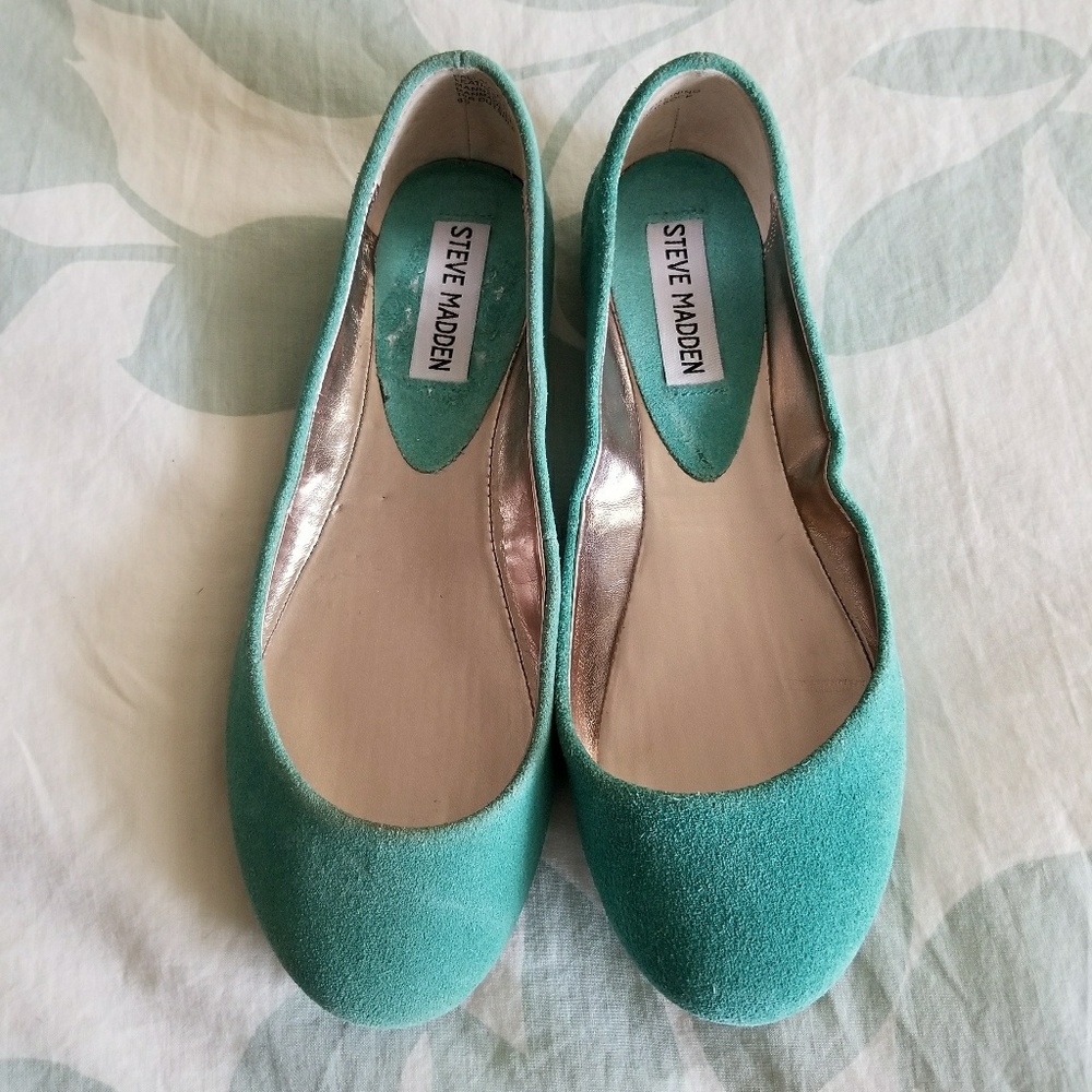 Steve Madden Suede Ballet Flats in Tiffany Blue